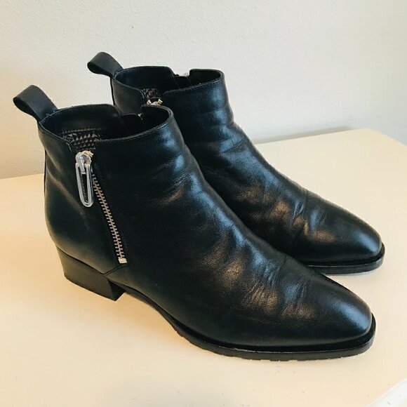 Aquatalia Nadie Black Leather Waterproof Ankle Boot Size 7 - Picture 2 of 10